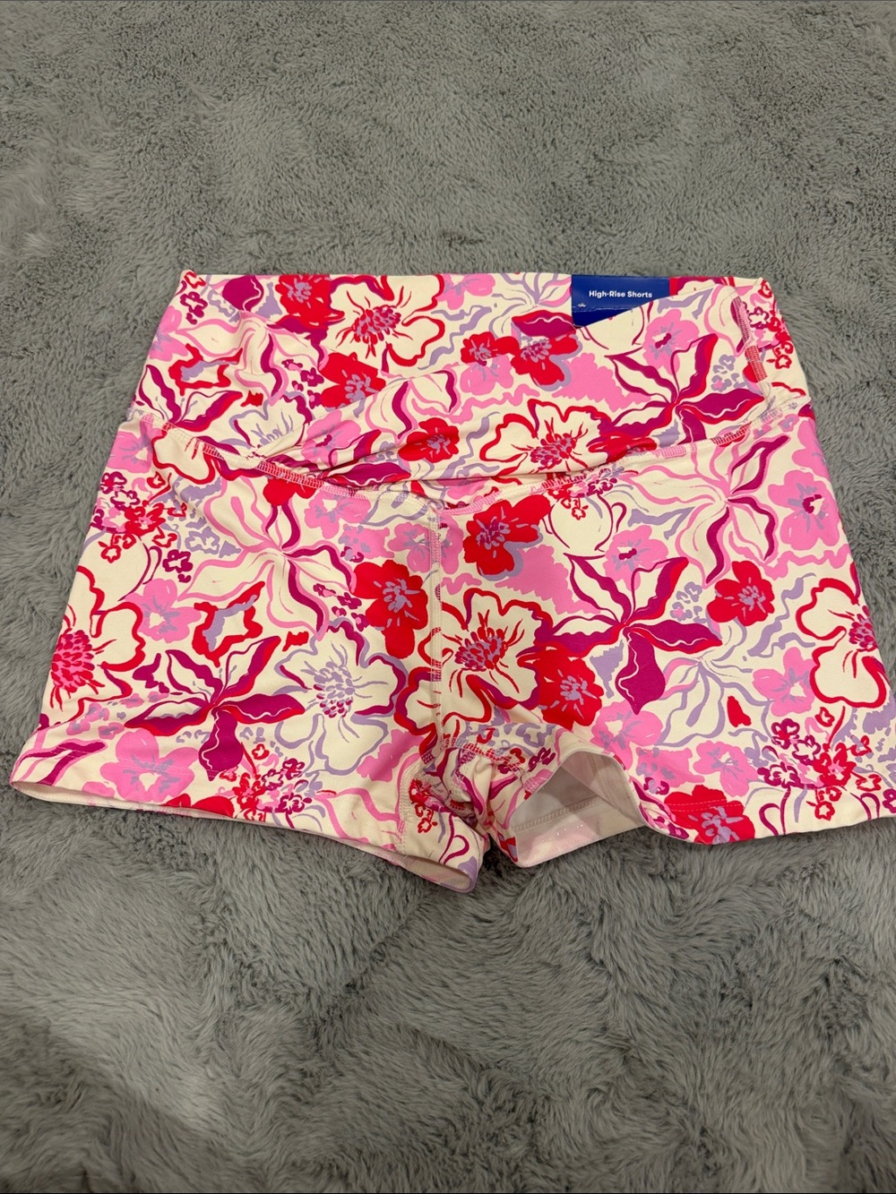 Joylab Large High-Rise Floral Print Shorts pink
